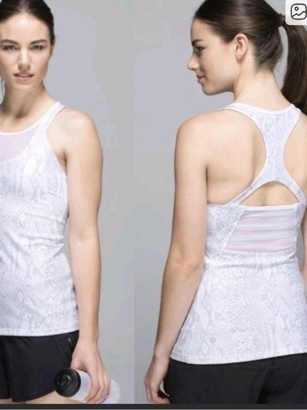 lululemon athletica White Racerback Mesh-Back Tank